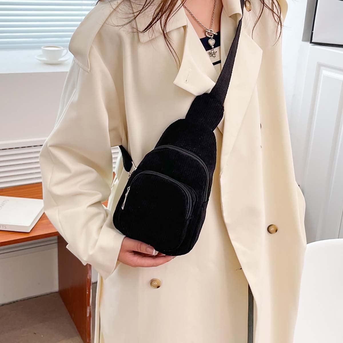 Corduroy Casual Crossbody Bag