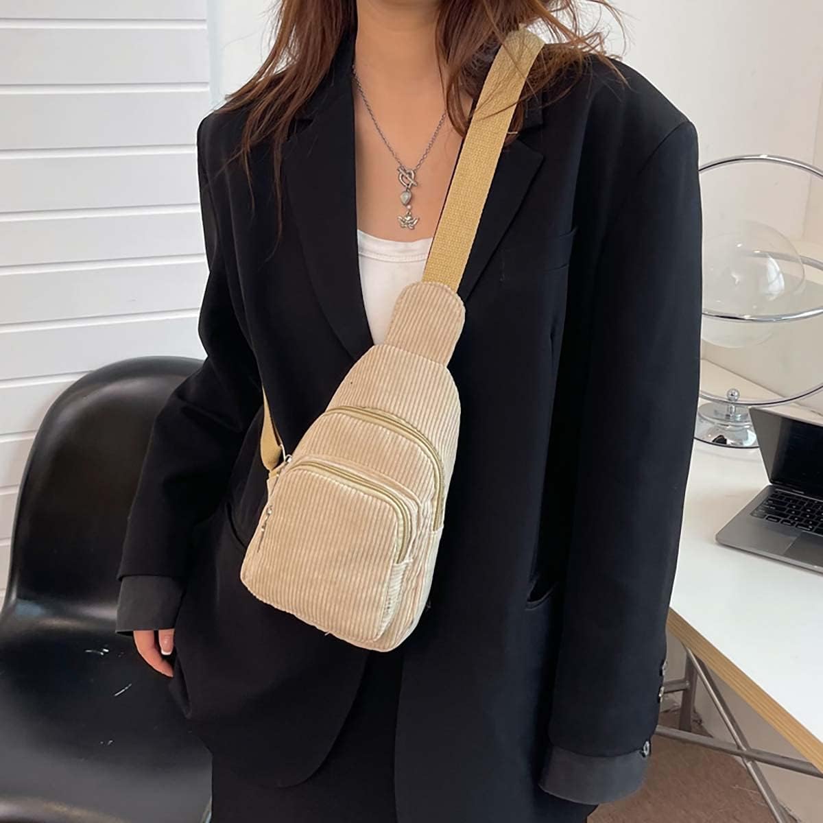 Corduroy Casual Crossbody Bag