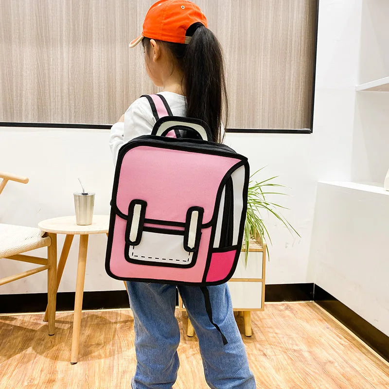 3D Cartoon Canvas Backpack