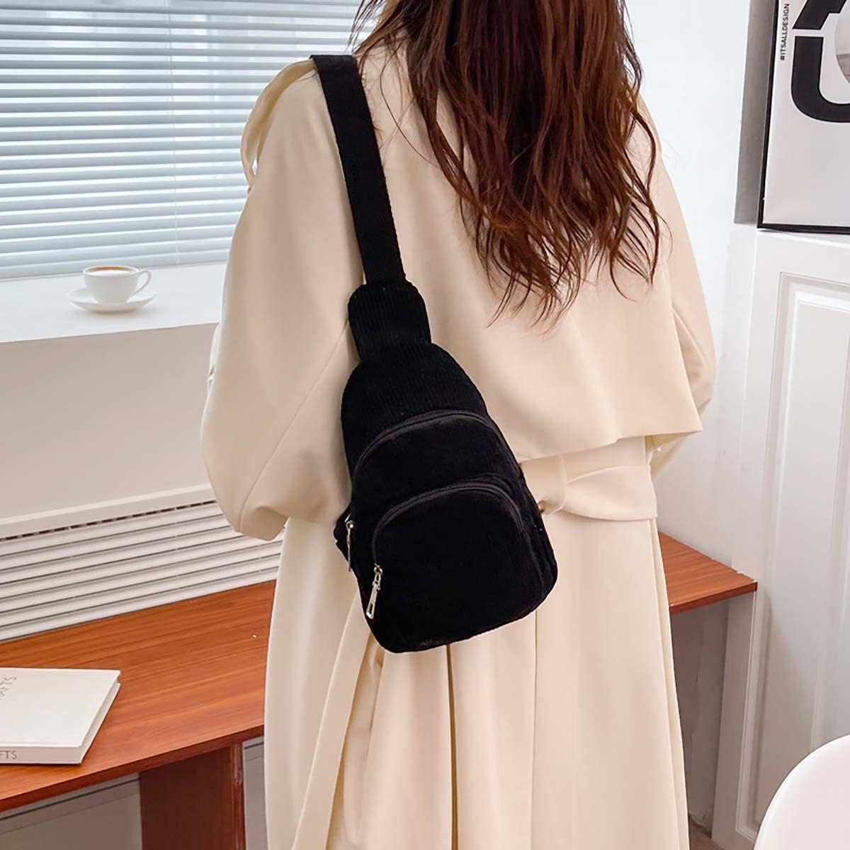 Corduroy Casual Crossbody Bag