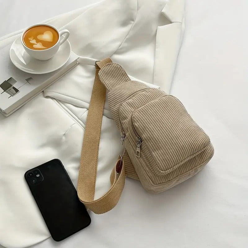 Corduroy Casual Crossbody Bag