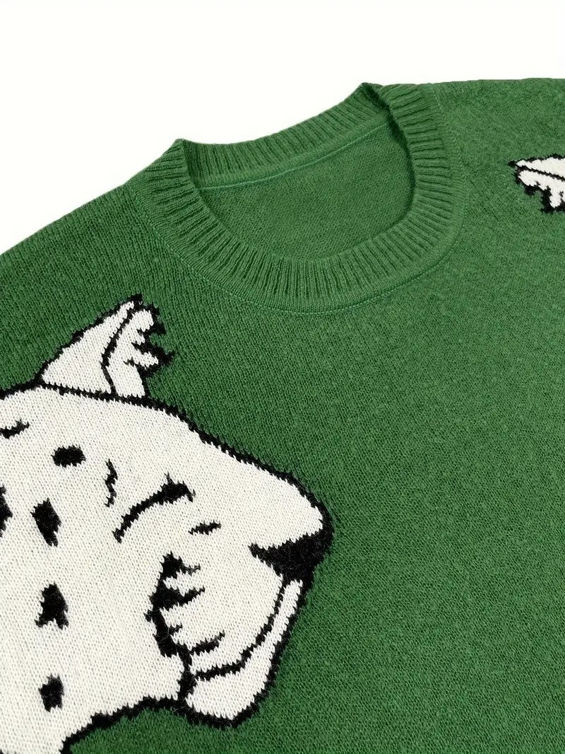 Leopard Crew Knit Sweater