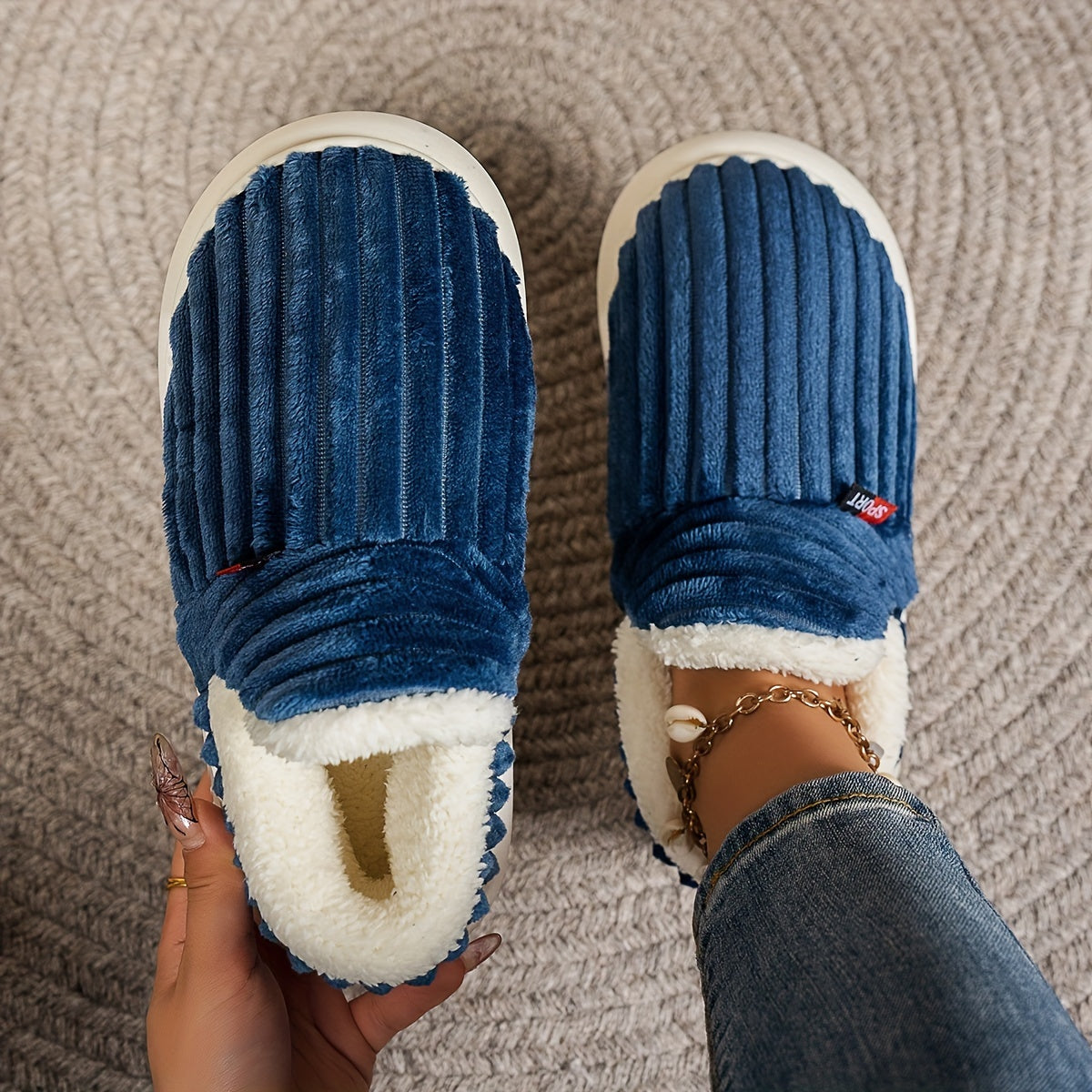 Alpine Plush Ribbed Slippers