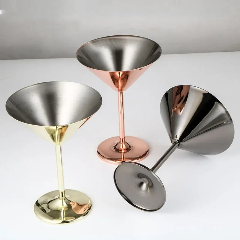 Luxe Stainless Steel Martini Glasses