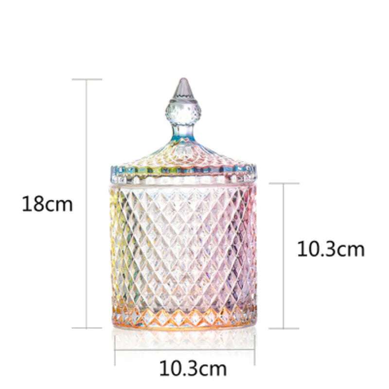 Luxe Diamond-Cut Glass Storage Jar
