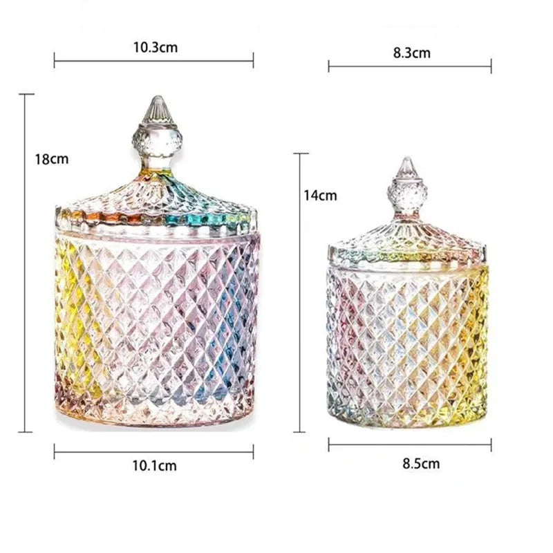 Luxe Diamond-Cut Glass Storage Jar