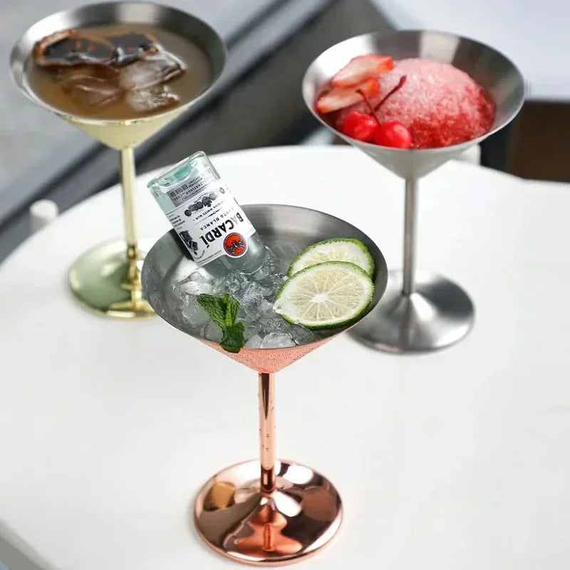 Luxe Stainless Steel Martini Glasses