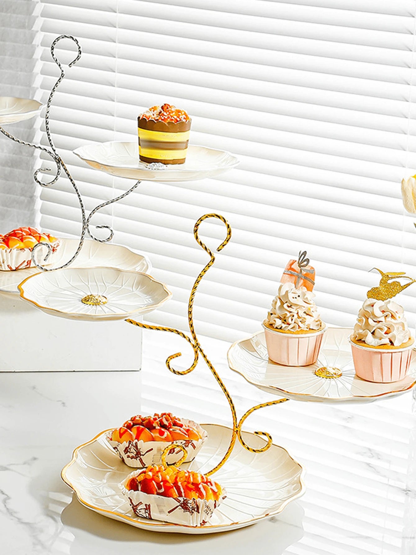 Elegant Triple-Tier Dessert Stand