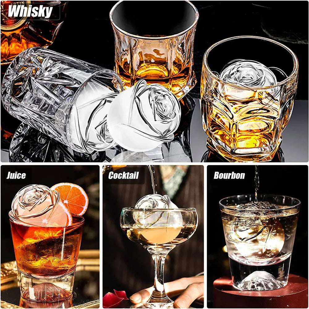 FloralFreeze Rose Ice Mold Tray