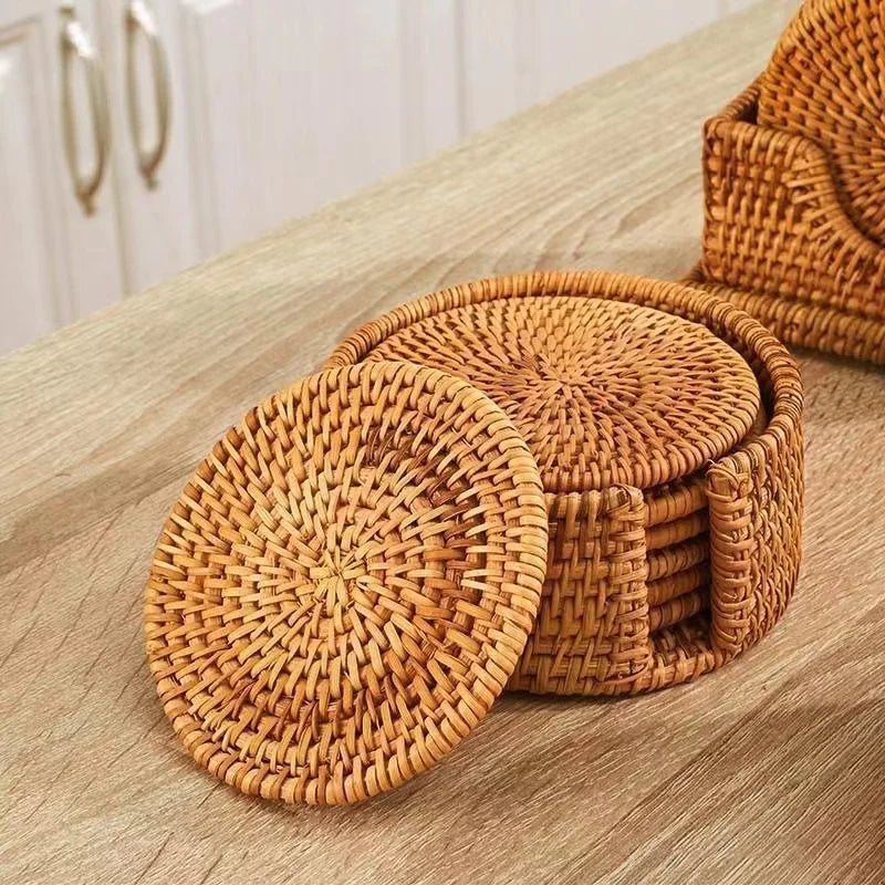 Legacy Rattan Coaster Set