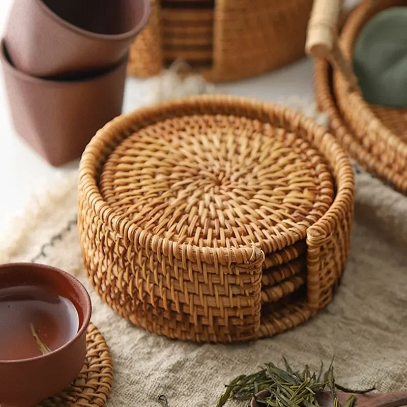 Legacy Rattan Coaster Set