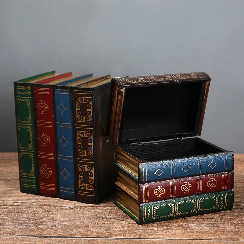 Vintage European Wooden Book Storage Box