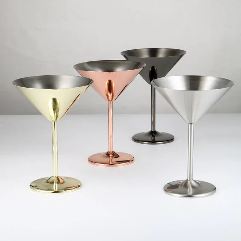 Luxe Stainless Steel Martini Glasses
