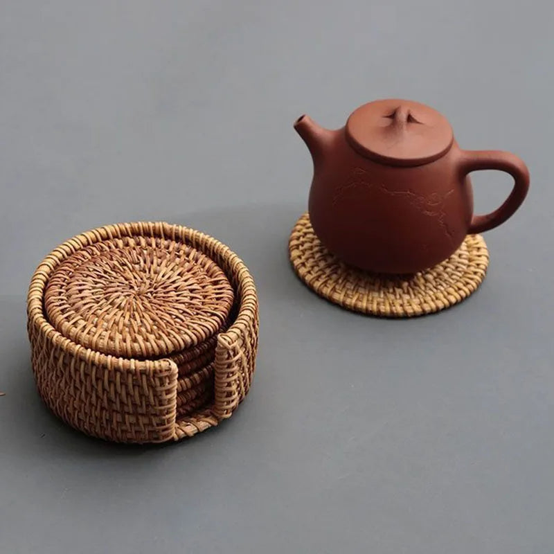 Legacy Rattan Coaster Set