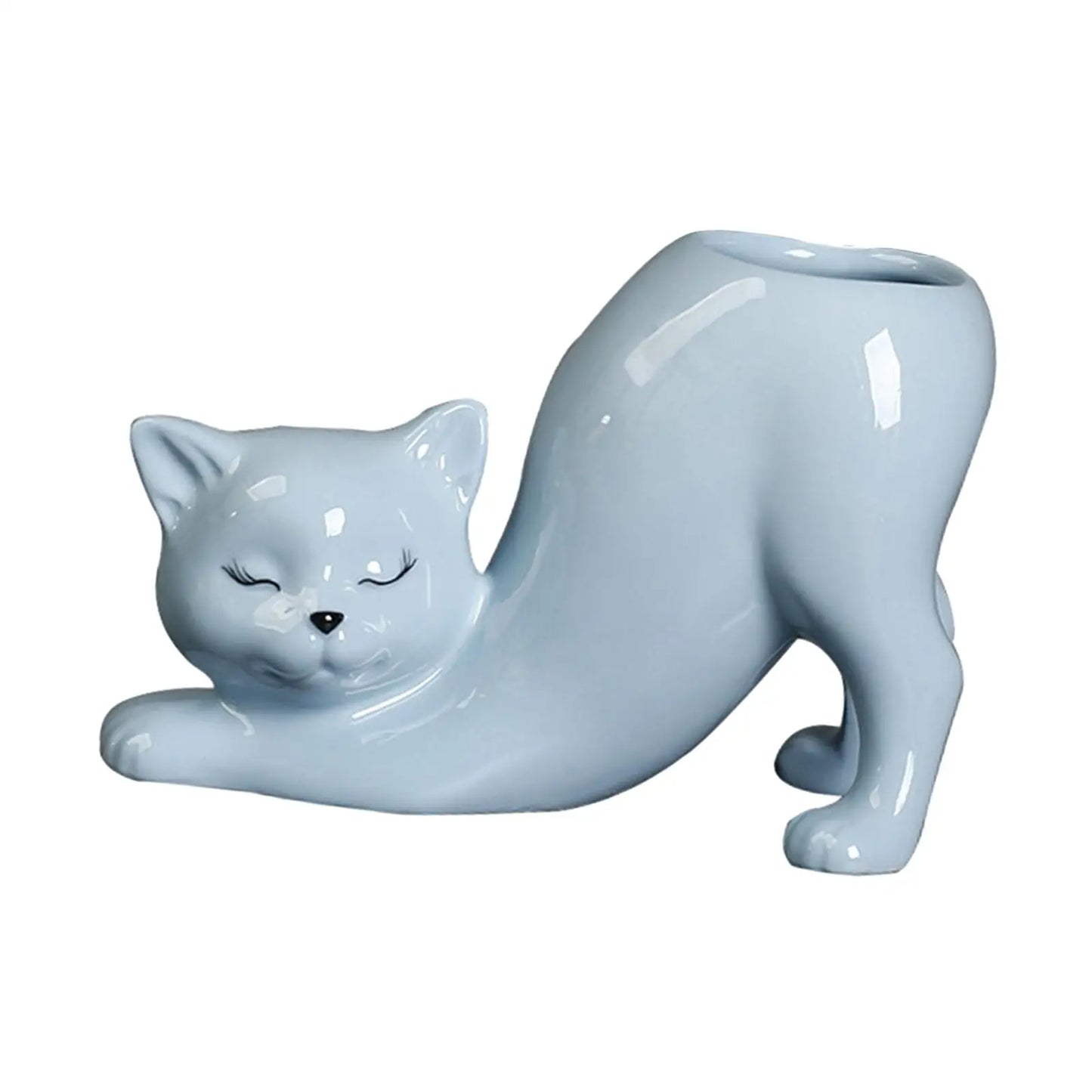 Floral Feline Cat Tail Planter