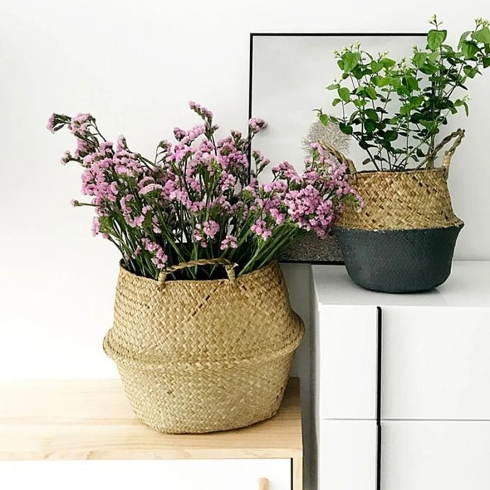 Nature's Nest Hand-Woven Wicker Flowerpot Holder