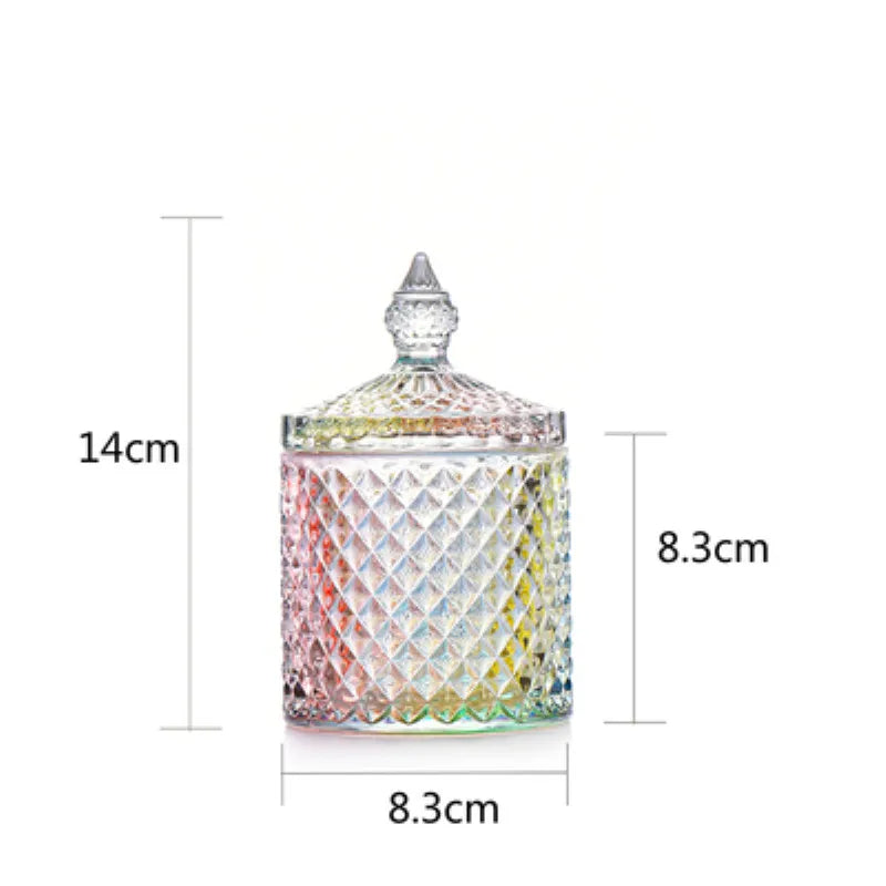 Luxe Diamond-Cut Glass Storage Jar