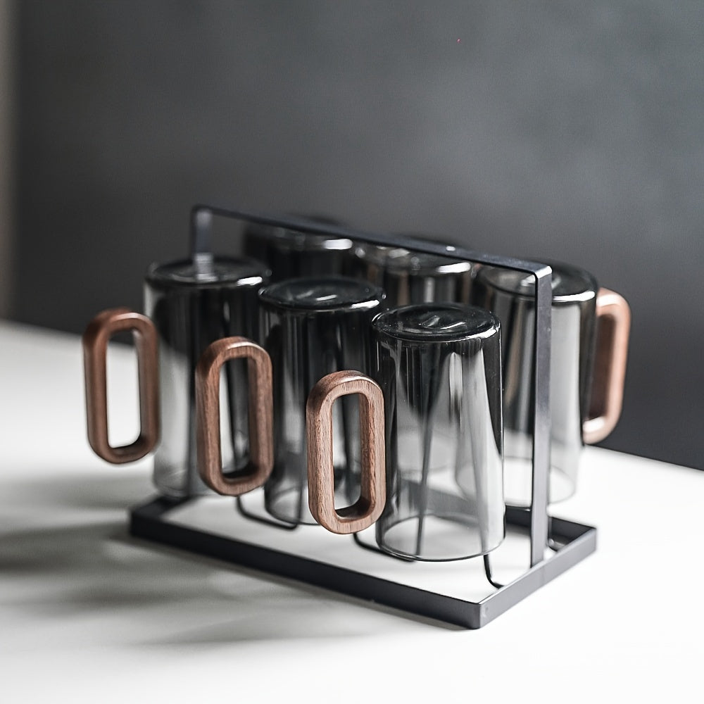 Walnut Grip Pyrex Glass Mug