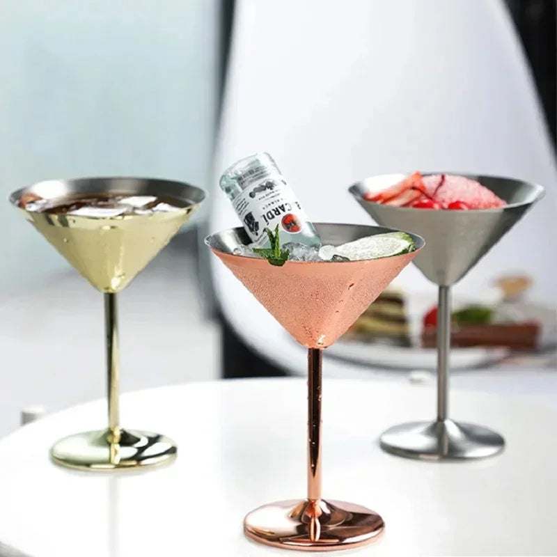 Luxe Stainless Steel Martini Glasses