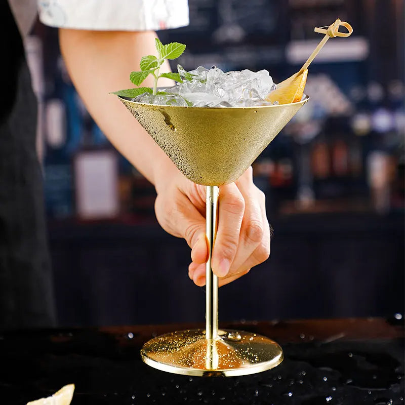Luxe Stainless Steel Martini Glasses