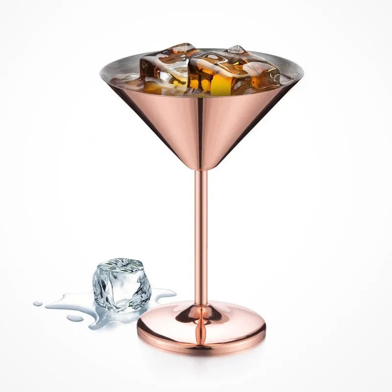 Luxe Stainless Steel Martini Glasses