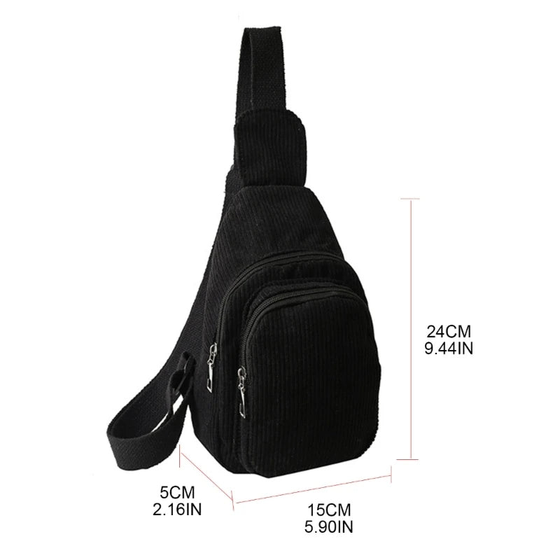Corduroy Casual Crossbody Bag