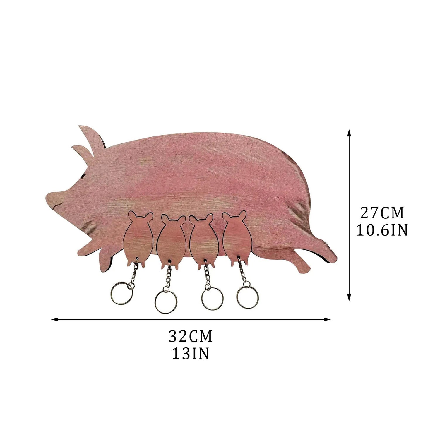 Wooden Pig Nursery Key Rack