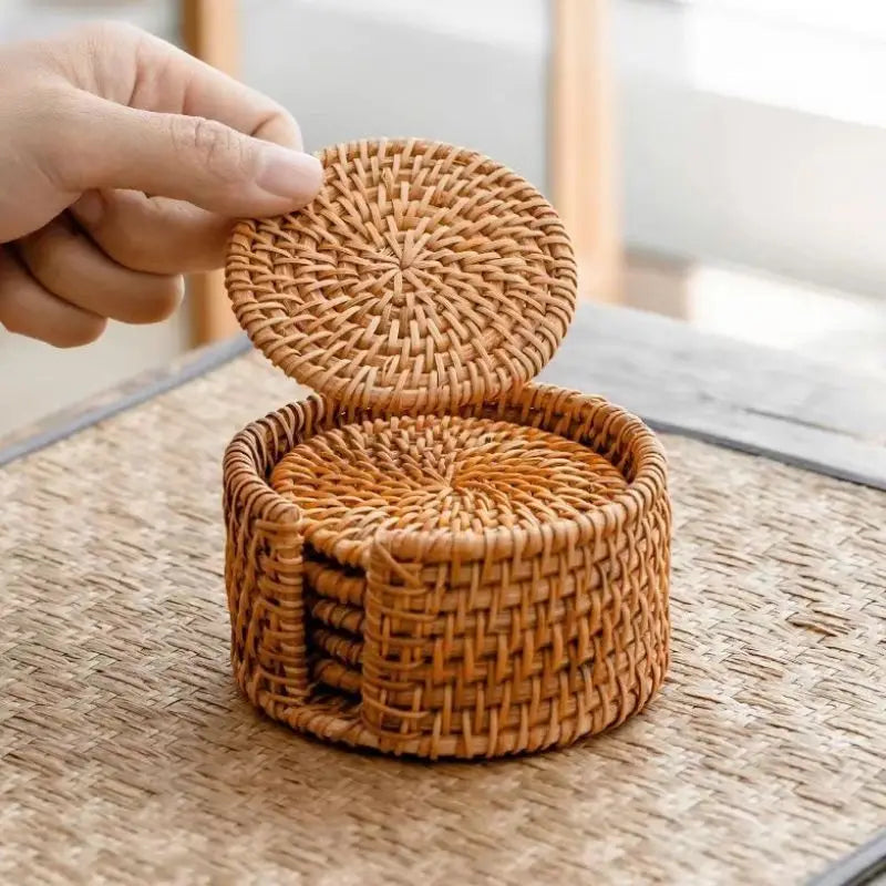 Legacy Rattan Coaster Set