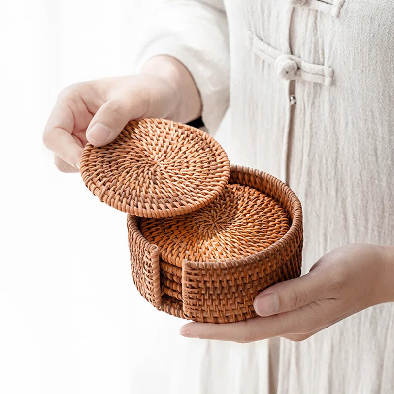 Legacy Rattan Coaster Set
