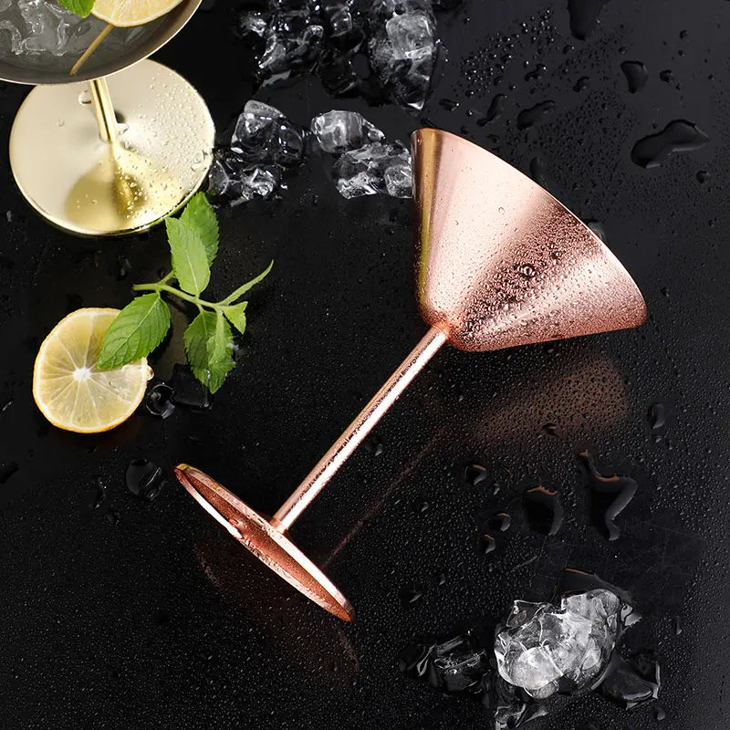 Luxe Stainless Steel Martini Glasses