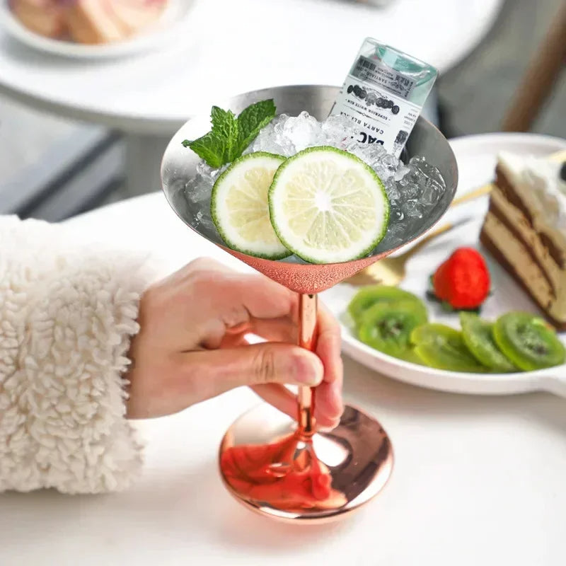 Luxe Stainless Steel Martini Glasses