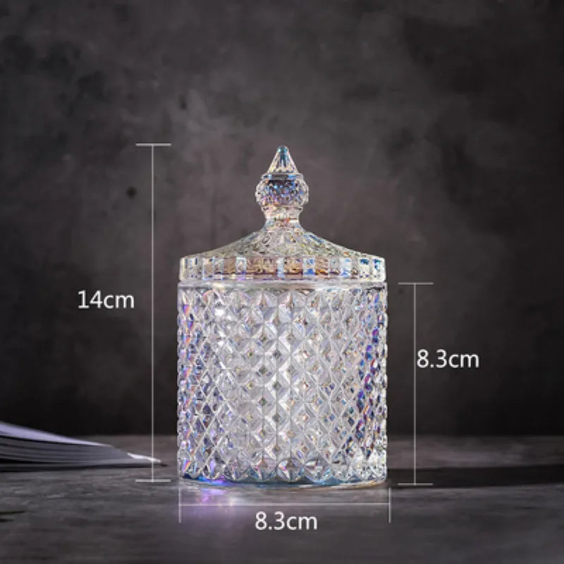 Luxe Diamond-Cut Glass Storage Jar