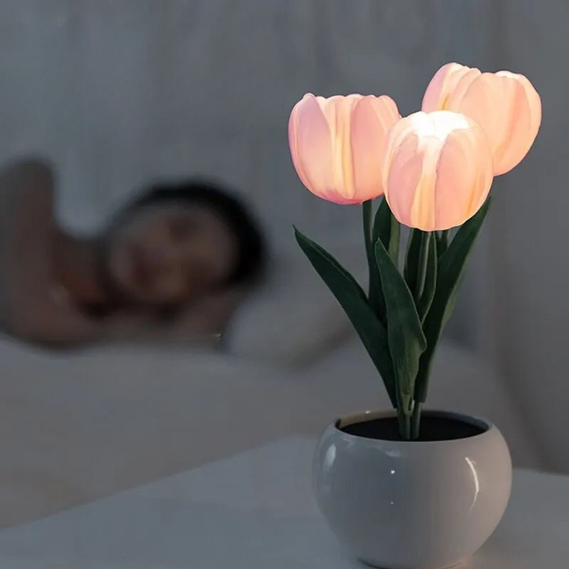 Twilight Tulips Decor Lamp