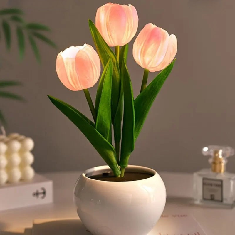 Twilight Tulips Decor Lamp