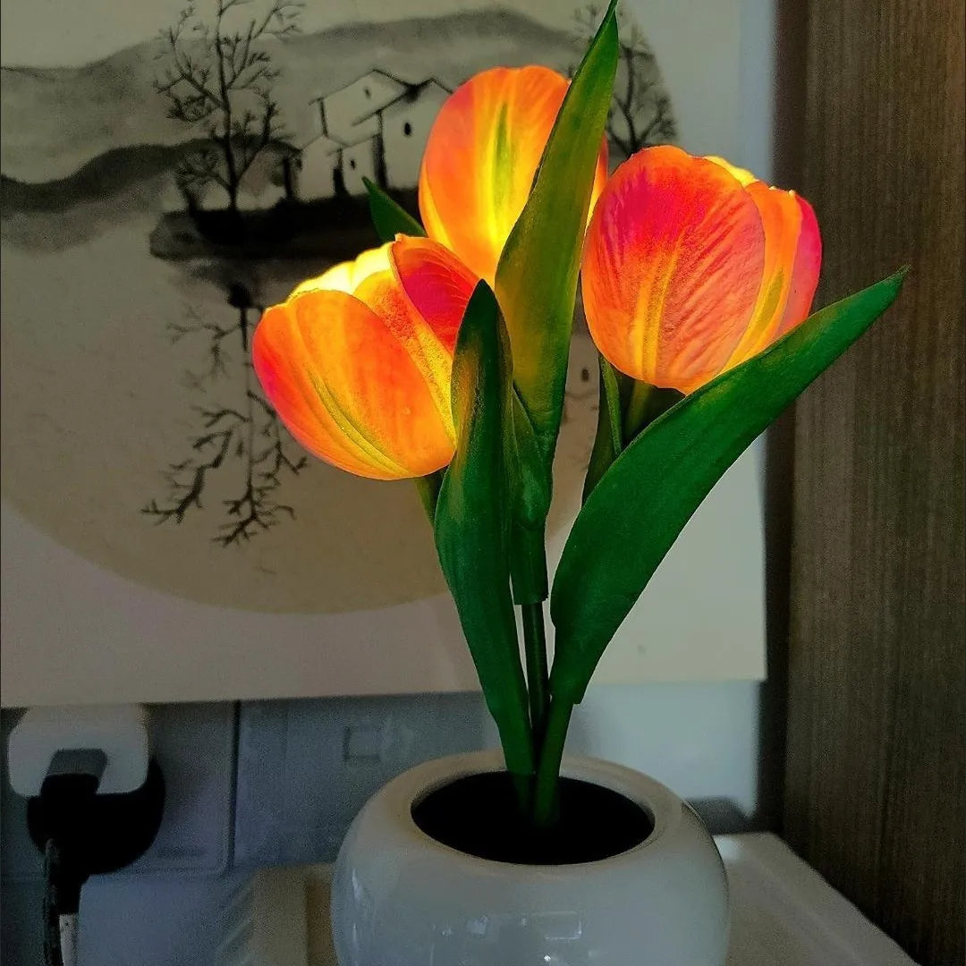 Twilight Tulips Decor Lamp