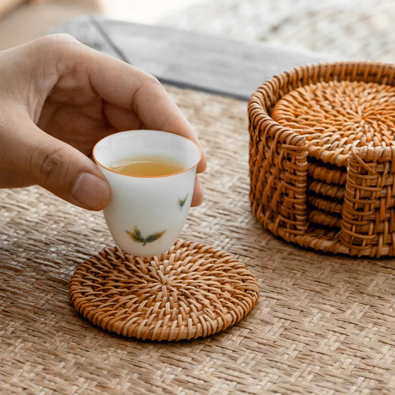 Legacy Rattan Coaster Set