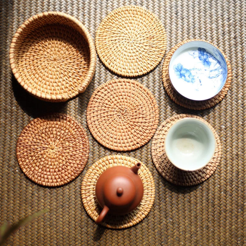 Legacy Rattan Coaster Set