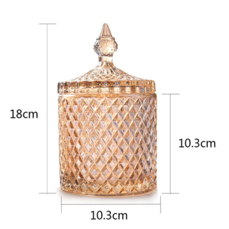 Luxe Diamond-Cut Glass Storage Jar