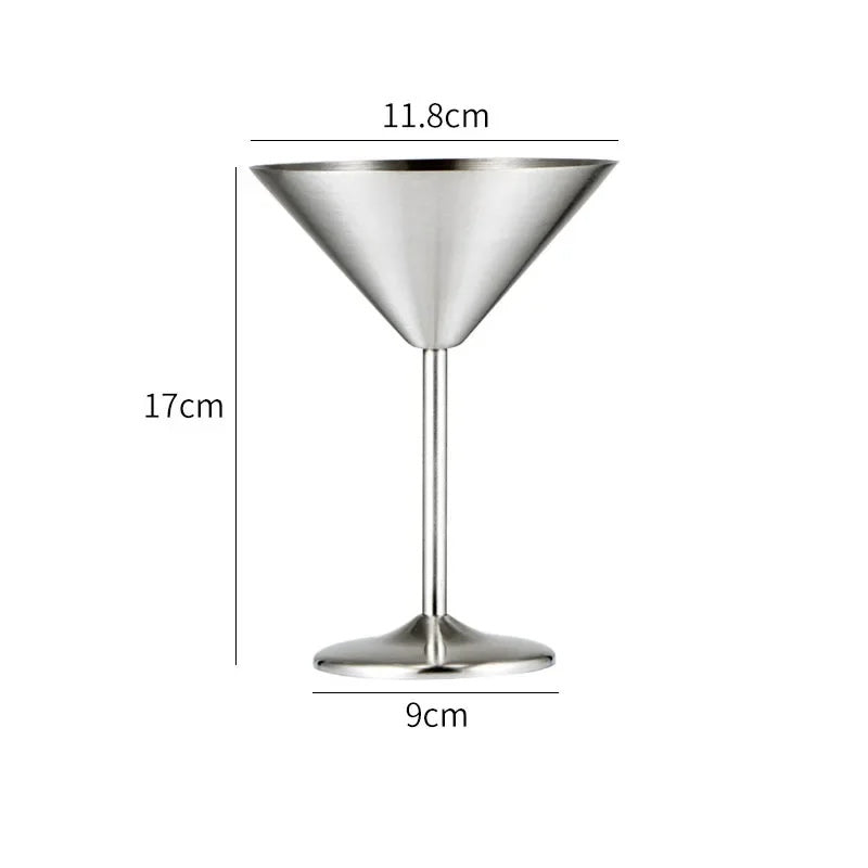 Luxe Stainless Steel Martini Glasses