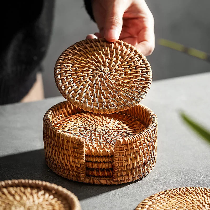 Legacy Rattan Coaster Set