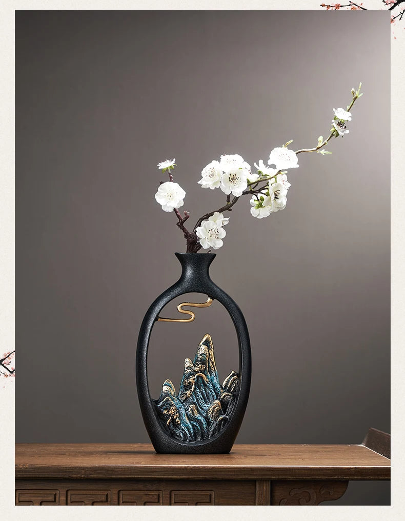 Alpine Aura Mountain Landscape Vase