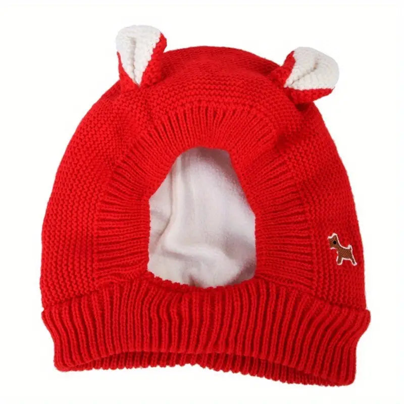 Knitted Rabbit-Ears Doggy Beanies 3-Pack