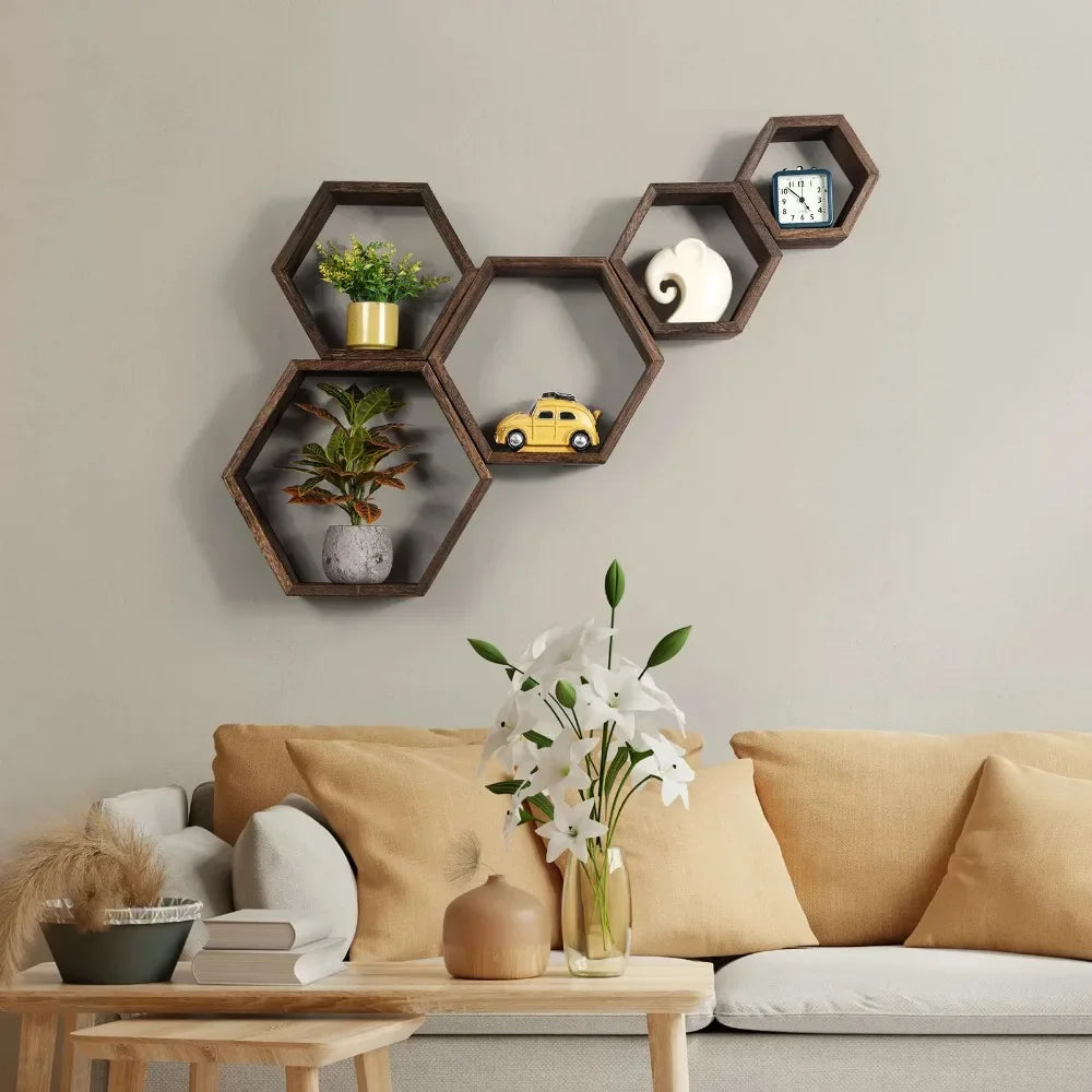Honeycomb Hexagon Wall Shelves