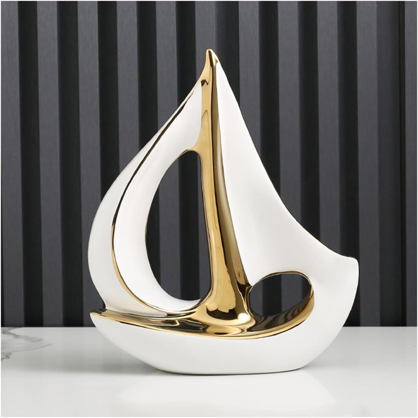 Ceramic Sailboat Sculpture