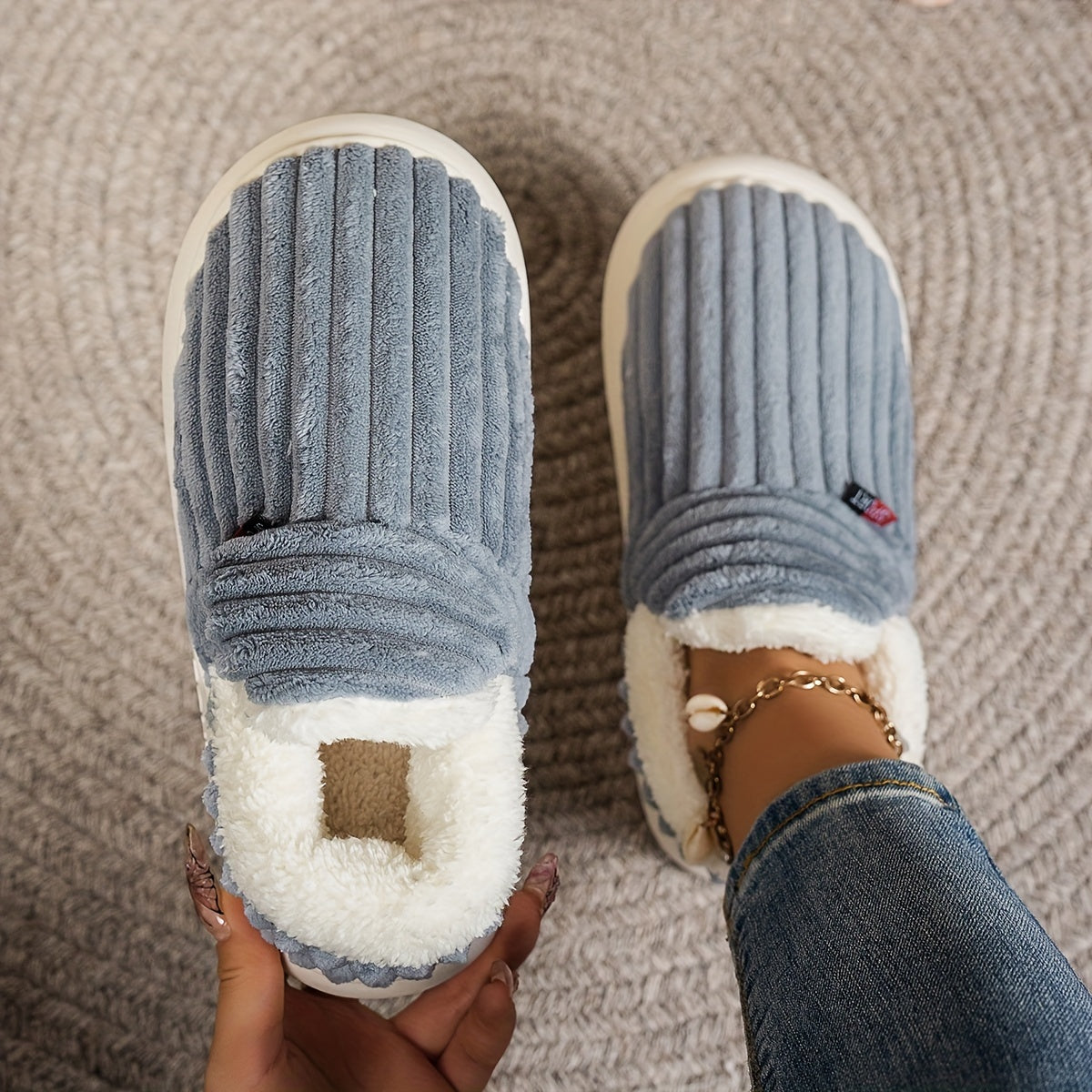 Alpine Plush Ribbed Slippers