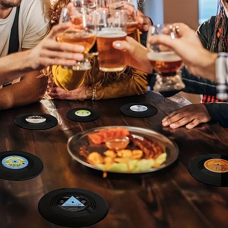 GrooveMaster Vinyl Record Coaster Set