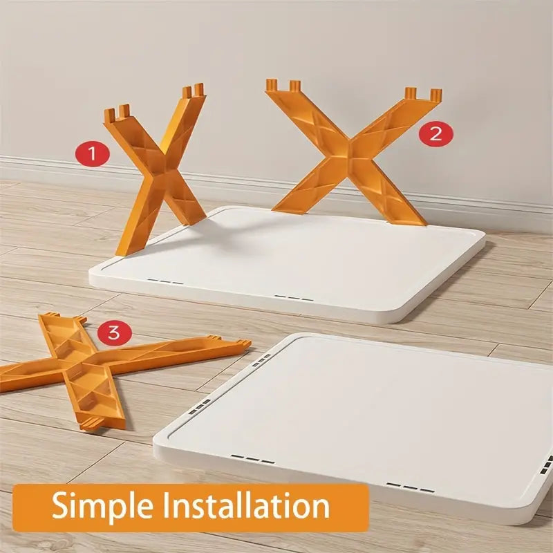 Contemporary 5-Tier Orange X Shoe Rack