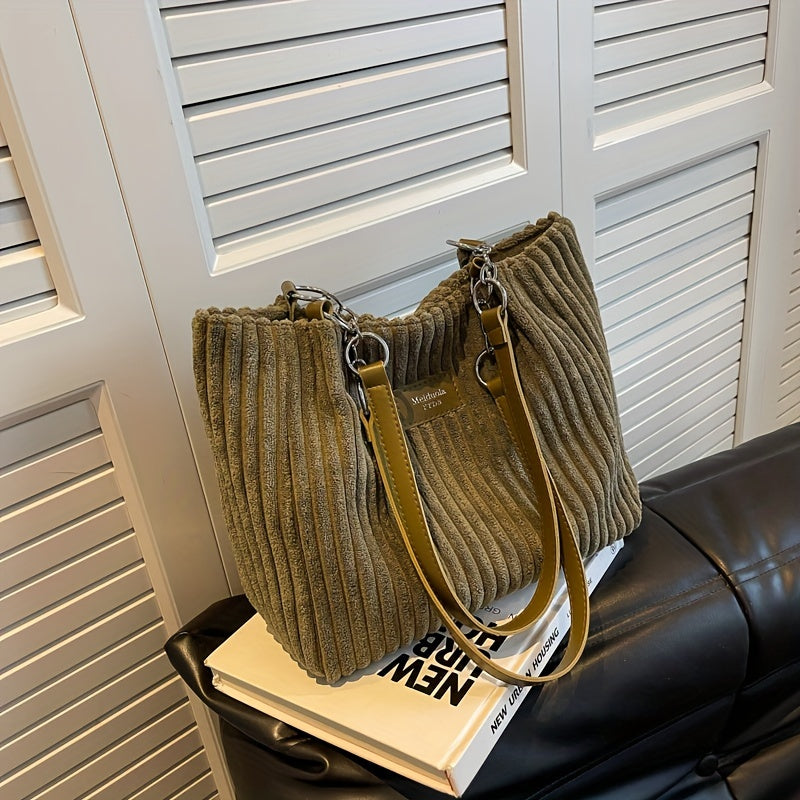 Corduroy Casual Tote Bag