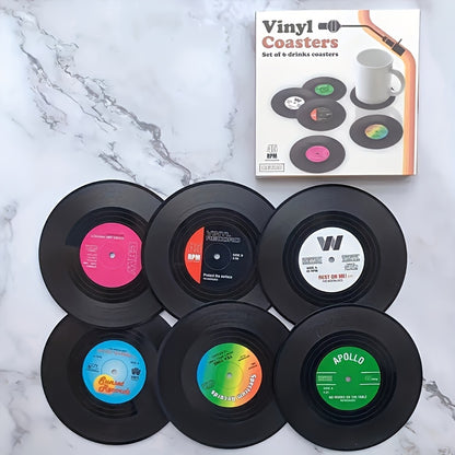 GrooveMaster Vinyl Record Coaster Set