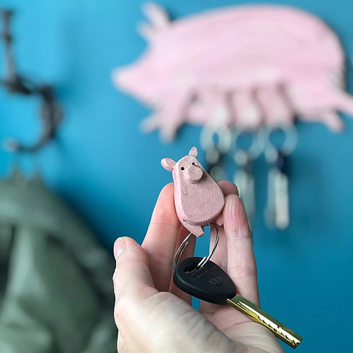 Wooden Pig Nursery Key Rack